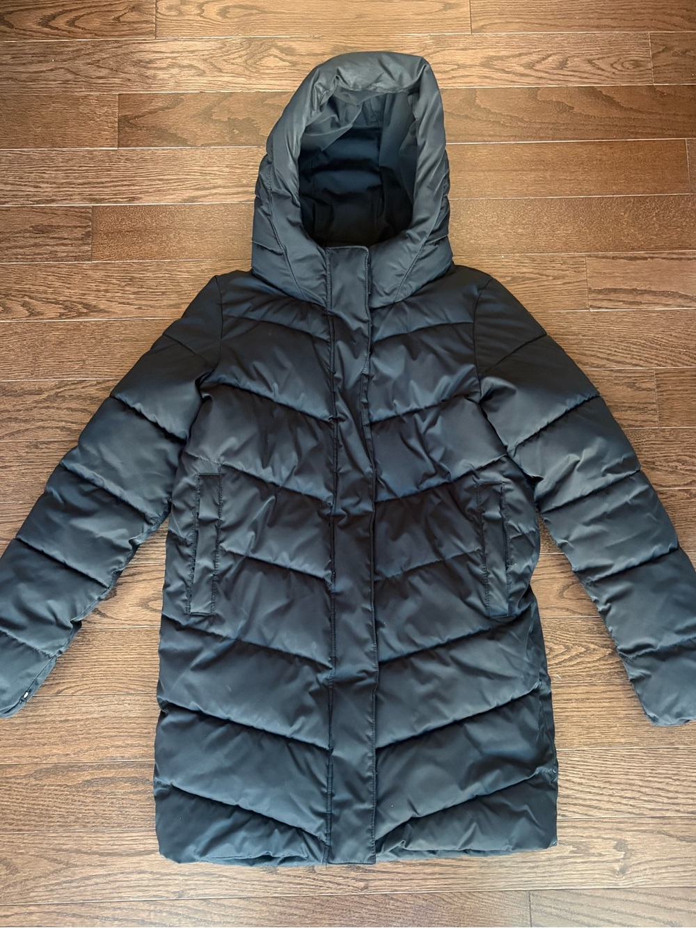 Girls Black Hooded Puffer Coat size L 12 to 13 ripzone primaloft